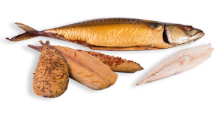 Freshly smoked fish