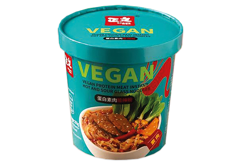 Vegan Instant Glasnoedels Met Proteïnevlees Hot An