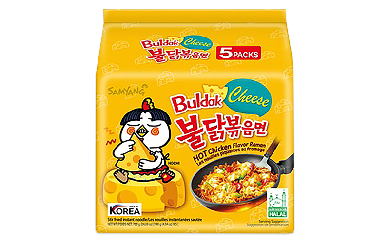 Instant noodles with hot chicken cheese flavor