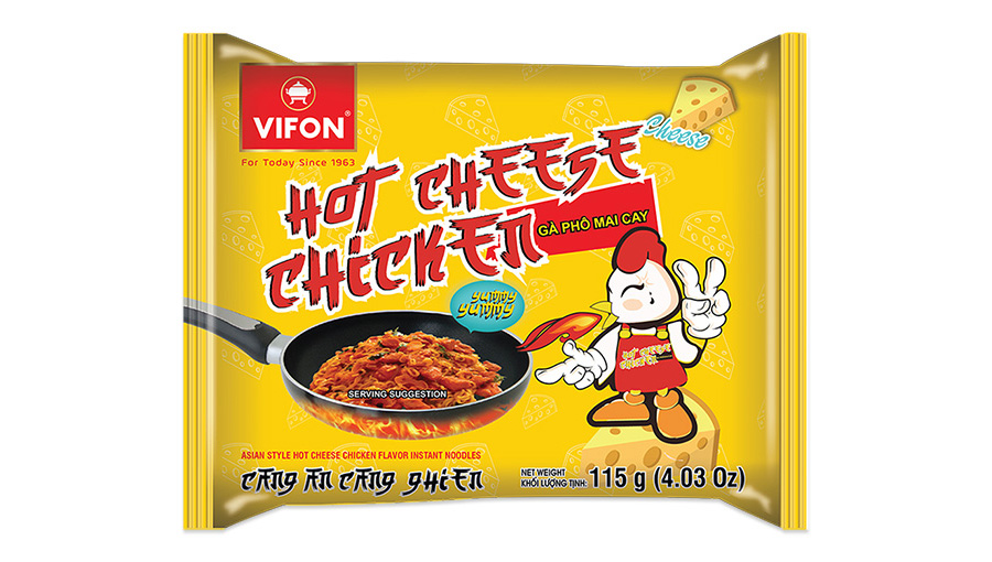 Instant Noodlessoup with Hot Cheese Chickenflavour