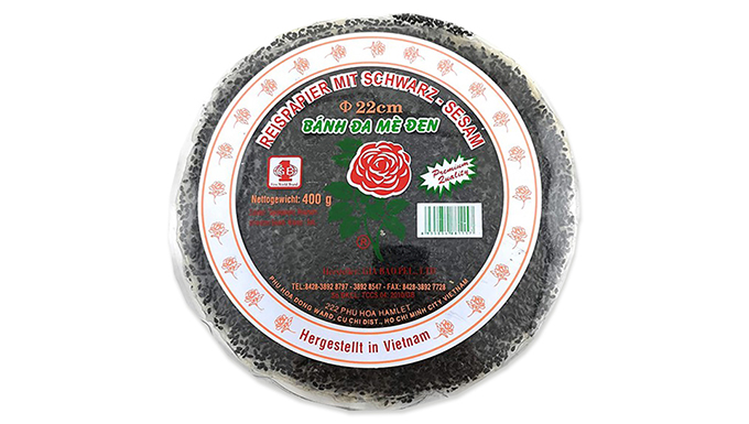 Rijstpapier met Zwarte Sesamzaad (Gia Bao)  22 CM