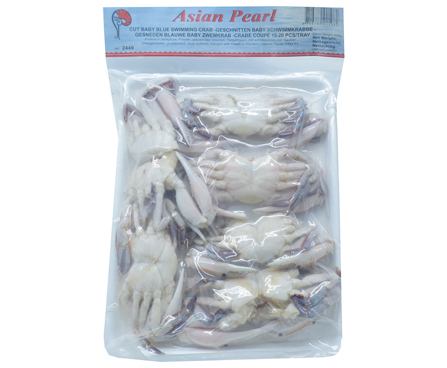 Cut Blue Swimming Krab (Baby)  15-20 PCS/TRAY