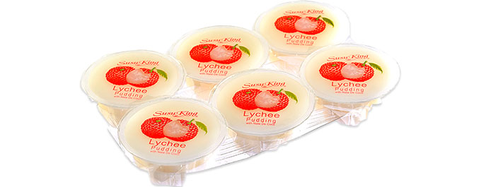Pudding mit Lychee-Geschmack