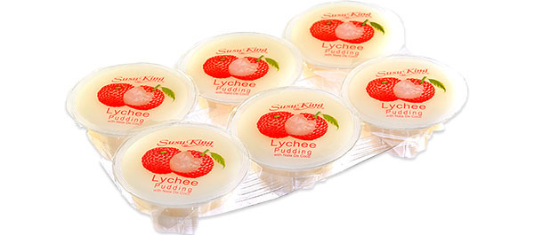 Pudding mit Lychee-Geschmack