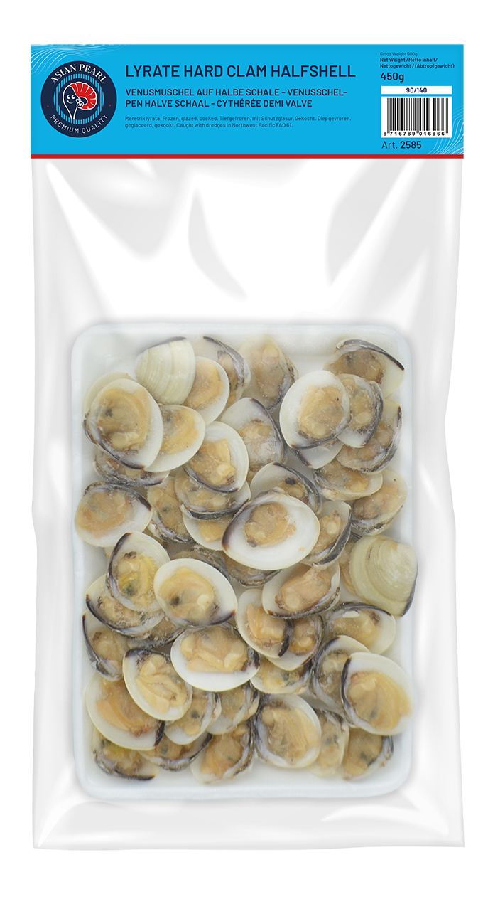 Lyrate Hard Clam Halfshell  90/140 PCS/KG