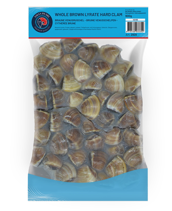 Whole Lyrate Hard Clam Brown  40/60