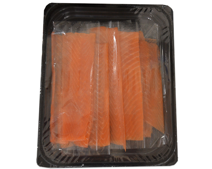 Filet de saumon coupé
